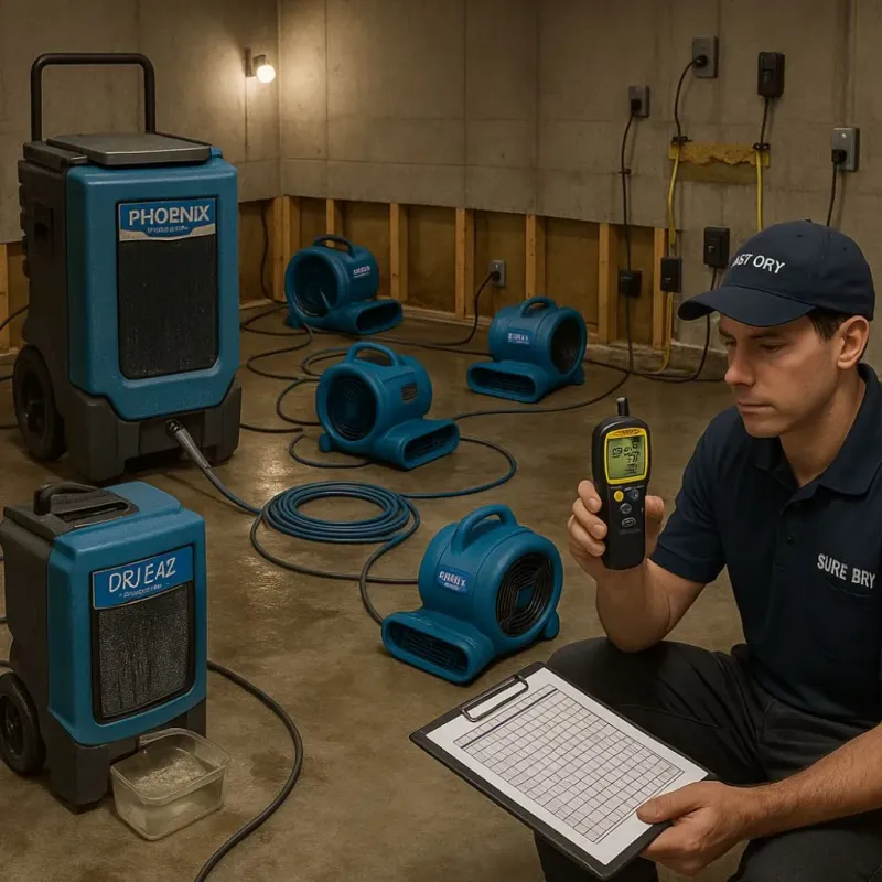 Structural Drying and Dehumidification process in Johnsonburg, PA